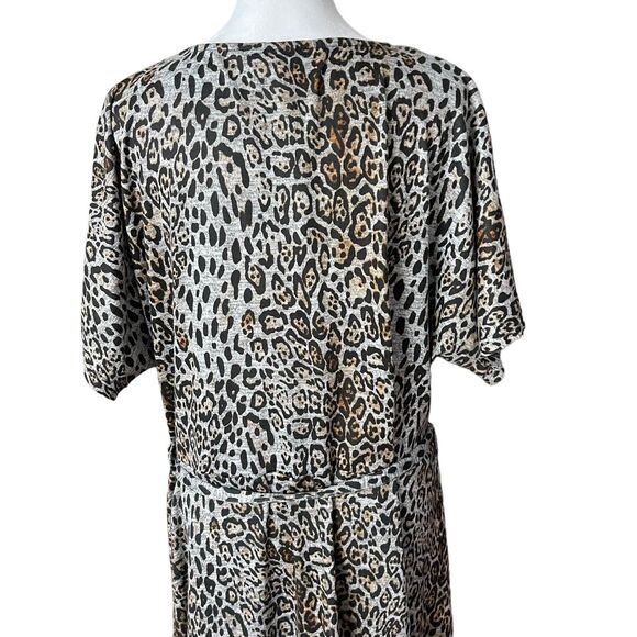 Simply Be Plus 18 A-line Dress Dolman Animal Print Vneck Belted Career - Picture 9 of 10